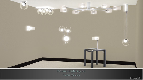 Sims 3 — Pallottola Lightning Set by Sugar-Baby756 — Modern lightnings set for your sims' homes. Contains: 2 wall lamps,