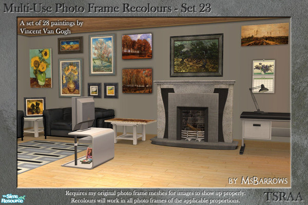 Sims 2 — Multi-Use Photo Frames - Recolours Set 23 by MsBarrows — A set of 28 multi-use photo frame recolours in various