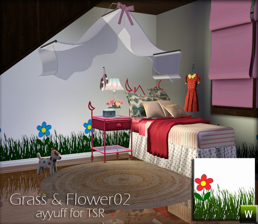 Sims 3 — Grass & Flower Pattern02 by ayyuff — re-colorable pattern