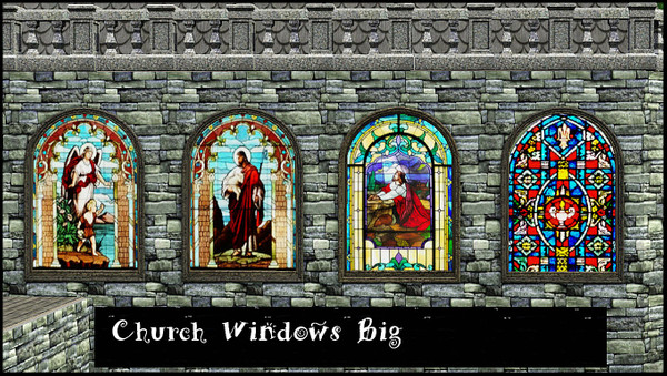 Sims 3 — CHURCH WINDOW BIG by abuk0 — first of 3 medieval church glasswindow set........