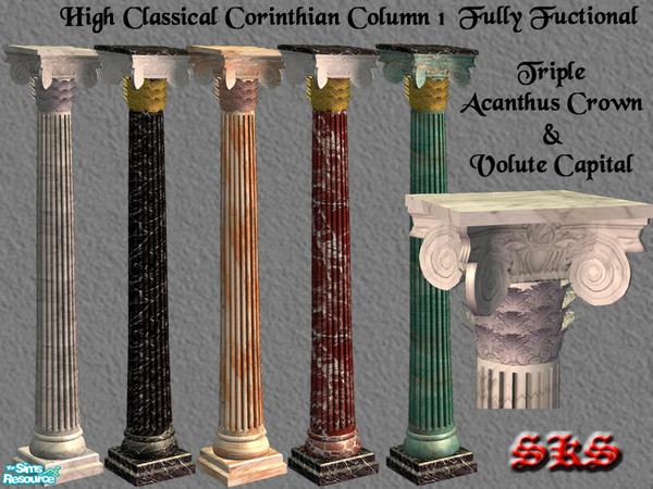 Sims 2 — Corinthian Columns 1 Set - Structural Column by 71robert13 — 1 story classical Corinthian column featuring a