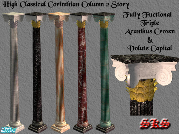 Sims 2 — Corinthian Columns 2 Set - Structural Column by 71robert13 — 2 story classical Corinthian column featuring a