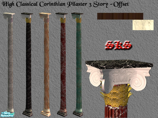 Sims 2 — Corinthian Columns 3 Set - Offset Pilaster by 71robert13 — 3 story classical Corinthian Pilaster featuring a