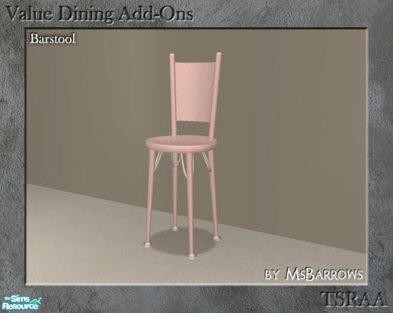 Sims 2 — Value Dining Add-Ons - Barstool by MsBarrows — Mesh for a barstool to match the Krampft Industries Value Counter