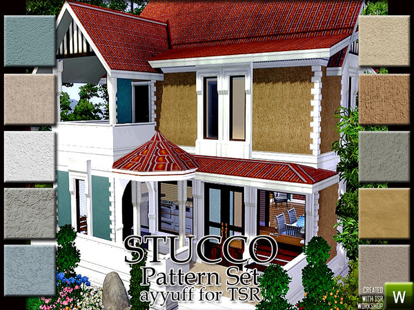 Sims 3 — 'Stucco' Pattern Set by ayyuff — 10 recolorable patterns