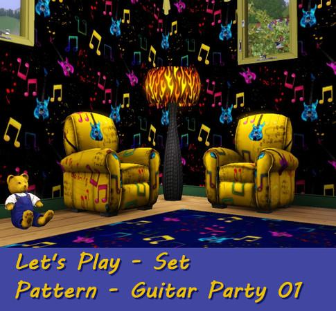 Sims 3 — Let's Play-Guitar Party 01 by allison731 — By allison731 www.thesimsresource.com This pattern is part of a Let's