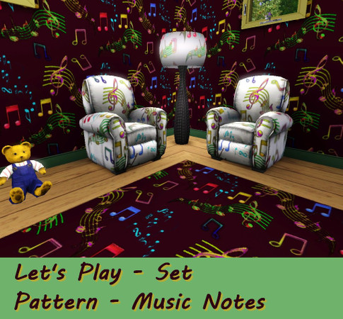 Sims 3 — Let's Play-Music Notes by allison731 — By allison731 www.thesimsresource.com This pattern is part of a Let's