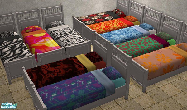 Sims 2 — Hot Bedding Set by TheNinthWave — This bedding set is called the \"hot\" set. I got the patterns from