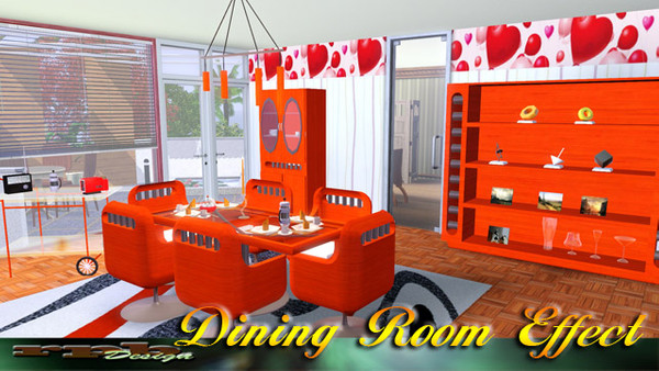 Sims 3 — Dining Room Effect by ruhrpottbobo — Dining Room Effect credits: wallpaper and floor Taurona, picture by