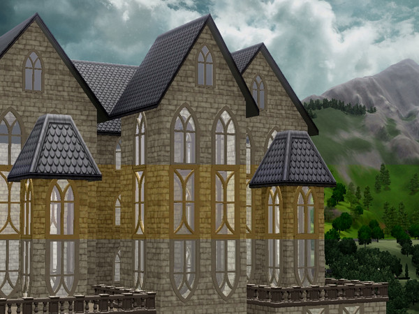 Sims 3 — Gothic Queen - Rectangular by lilliebou — Two recolorable channels, 2 tiles wide, costs 350 Simoleons.