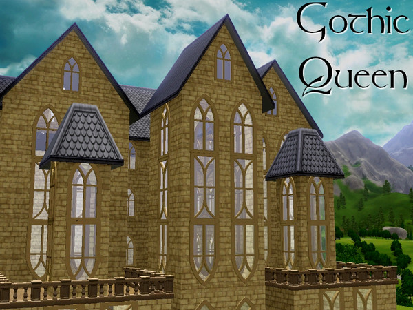 Sims 3 — Gothic Queen by lilliebou — Hello ! This is a set of 4 gothic windows. Every window has 2 recolorable channels