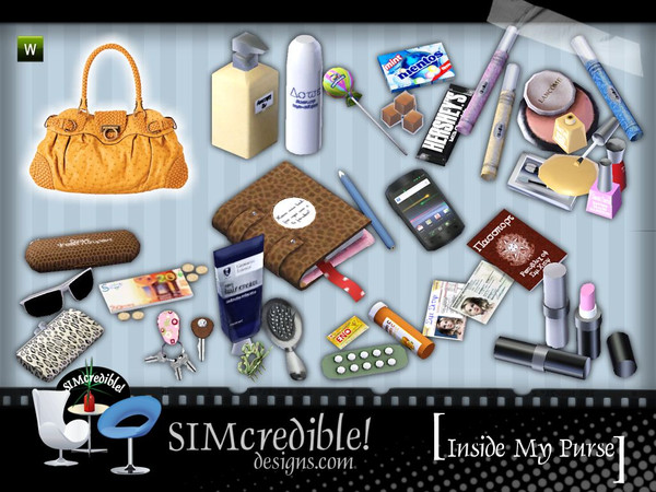 Sims 3 — Inside My Purse by SIMcredible! — Because our sims have their stuff on their bags just like us ^^ by