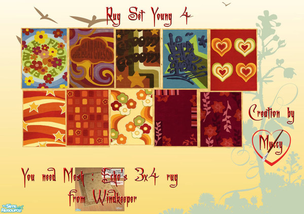 Sims 2 — Rug Set Young 4 by Muccy — I thank Windkeeper and Echo for the wonderful mesh. I hope you like my creations and