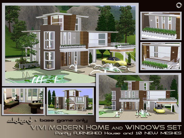 Sims 3 — Vivi Modern House and Window SET by aloleng — A never ending window part 2 of my creation. This set includes a