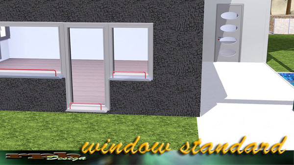 Sims 3 — rpb window standard by ruhrpottbobo — window with bench and lattice 