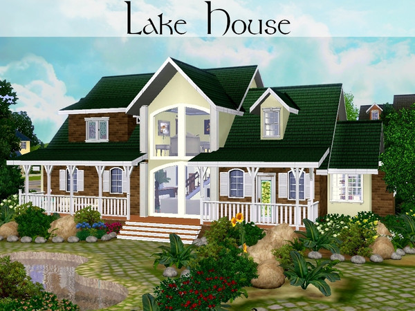Sims 3 — Lake House [Set] by lilliebou — Hi ! This small set has three items : 1. One window (2 tiles wide, 2 recolorable