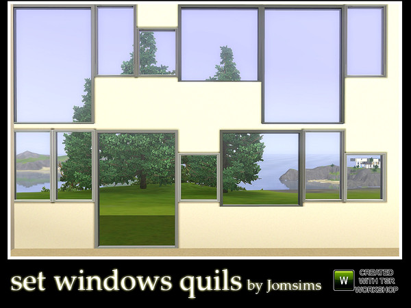 Sims 3 — windows quils by jomsims — windows quils Four different windows. classical and modern styles 