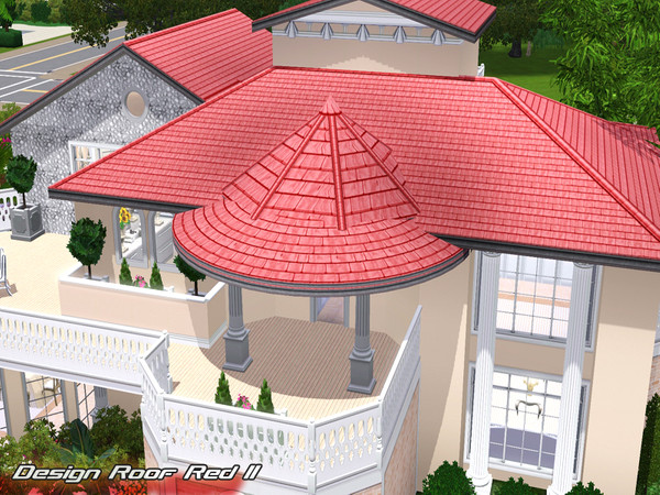 Sims 3 — Design Roof Red II by TSR Archive — by Pralinesims