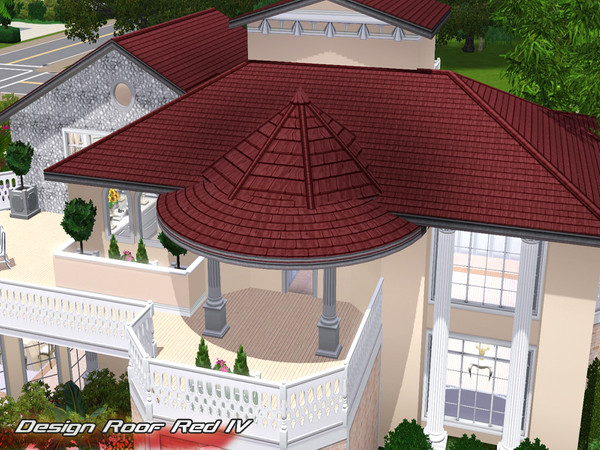 Sims 3 — Design Roof Red IV by TSR Archive — by Pralinesims