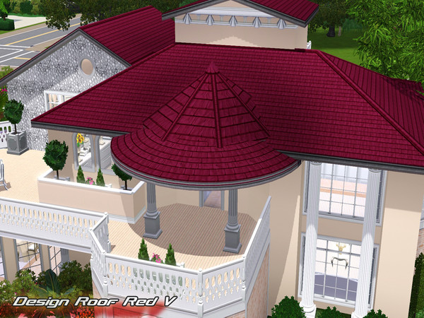 Sims 3 — Design Roof Red V by TSR Archive — by Pralinesims