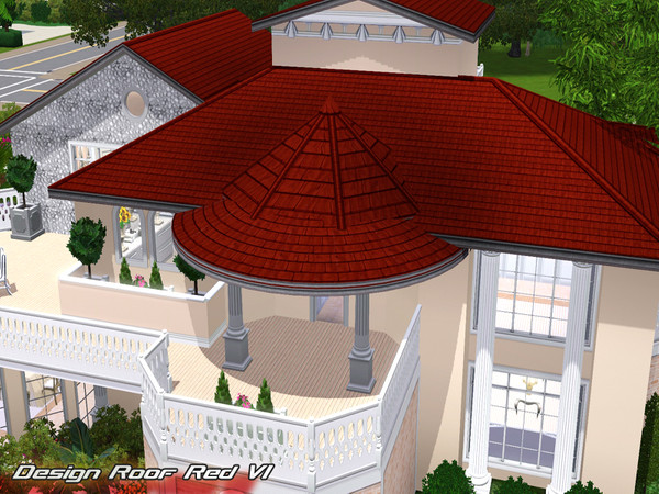Sims 3 — Design Roof Red VI by TSR Archive — by Pralinesims
