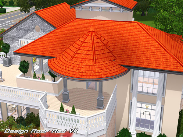 Sims 3 — Design Roof Red VII by TSR Archive — by Pralinesims