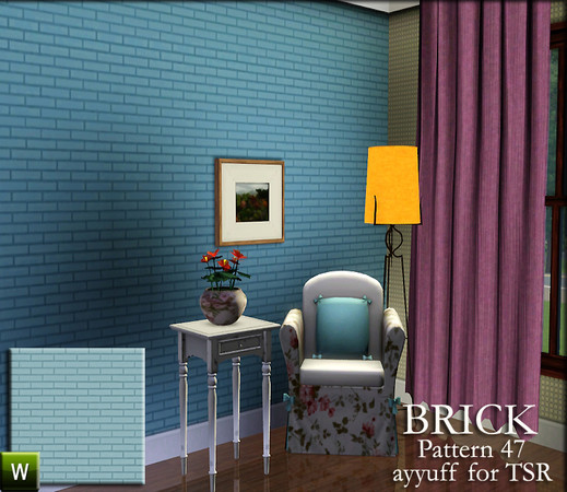Sims 3 — Brick Pattern47 by ayyuff — recolorable pattern