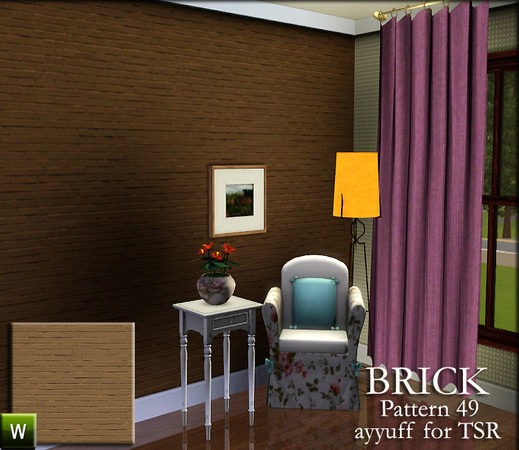 Sims 3 — Brick Pattern49 by ayyuff — recolorable pattern