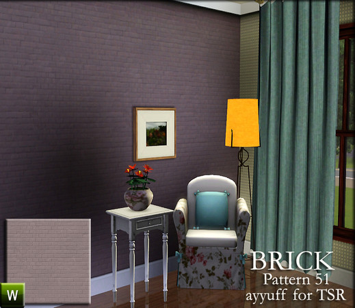 Sims 3 — Brick Pattern51 by ayyuff — recolorable pattern