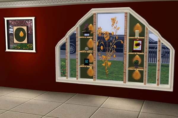 Sims 3 — Refined Design Set - Large Window with Shelves by Canelline. by Canelline — Refined Design Set - Large Window
