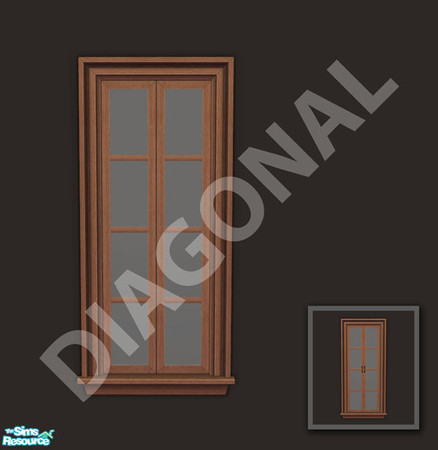 Sims 2 — Rejal Part 3 - Window 02 narrow (no shutters) diagonal by Murano — Diagonal version of Window 02 narrow (no