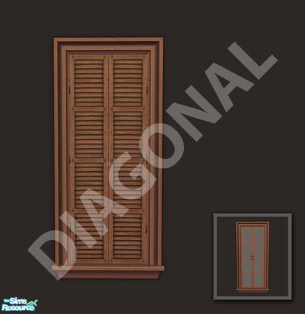 Sims 2 — Rejal Part 3 - Window 02 narrow (closed) diagonal by Murano — Diagonal version of Window 02 narrow (closed).