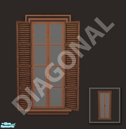 Sims 2 — Rejal Part 3 - Window 02 narrow diagonal by Murano — Diagonal version of Window 02 narrow.