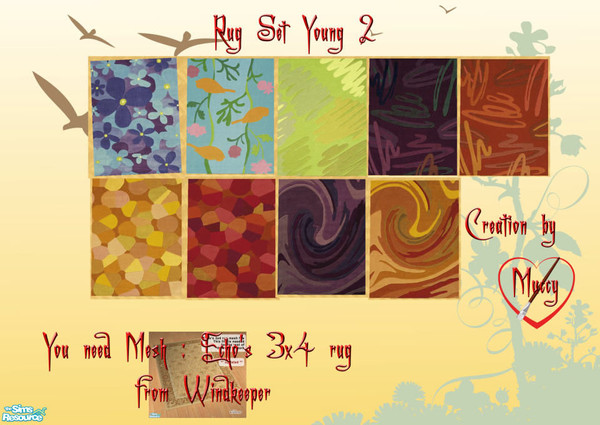 Sims 2 — Rug Set Young 2 by Muccy — This is the Rug Recolor Set2. I thank Windkeeper and Echo for the wonderful mesh. I