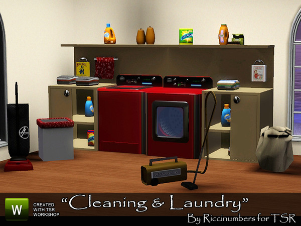 Sims 3 — Cleaning and Laundry by TheNumbersWoman — Had to make some things to clean out that Dusty Basement of CSue's. I