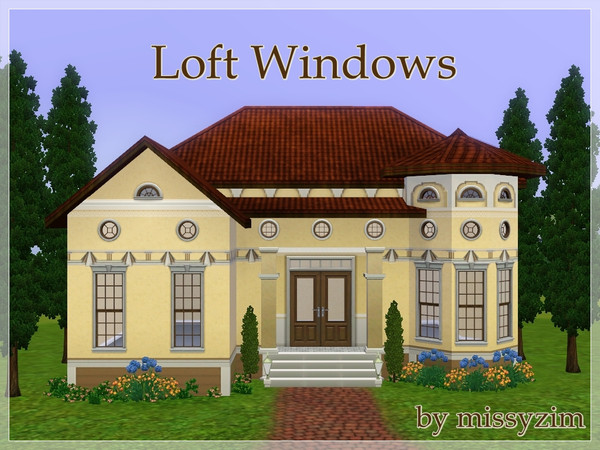 Sims 3 — Loft Windows by missyzim — Lowered versions of EA privacy windows to use in loft spaces, attics, on friezes, or