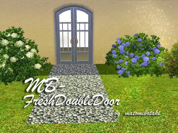Sims 3 — MB-FreshDoubleDoor by matomibotaki — MB-FreshDoubleDoor 2x1, new mesh by matomibotaki, recolorable. Enjoy