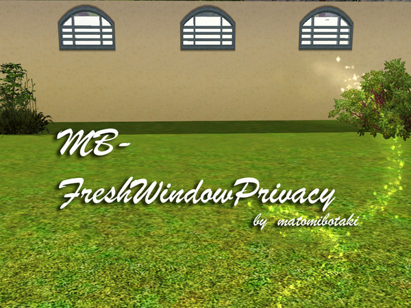 Sims 3 — MB-FreshWindowPrivacy by matomibotaki — MB-FreshWindowPrivacy, new short 1 tile pirvacy window mesh, by