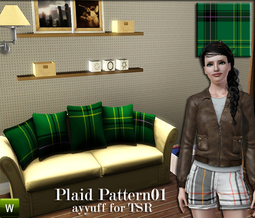 Sims 3 — Plaid Pattern01 by ayyuff — recolorable pattern