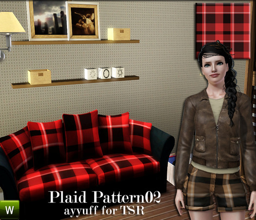 Sims 3 — Plaid Pattern02 by ayyuff — recolorable pattern