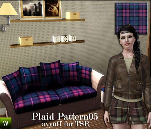 Sims 3 — Plaid Pattern05 by ayyuff — recolorable pattern