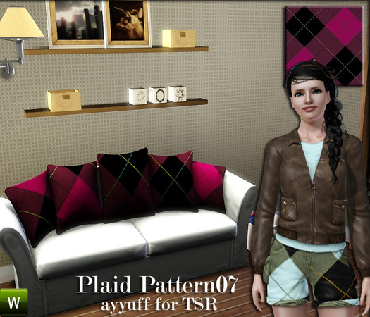 Sims 3 — Plaid Pattern07 by ayyuff — recolorable pattern