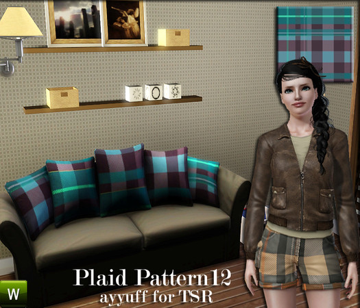 Sims 3 — Plaid Pattern12 by ayyuff — recolorable pattern