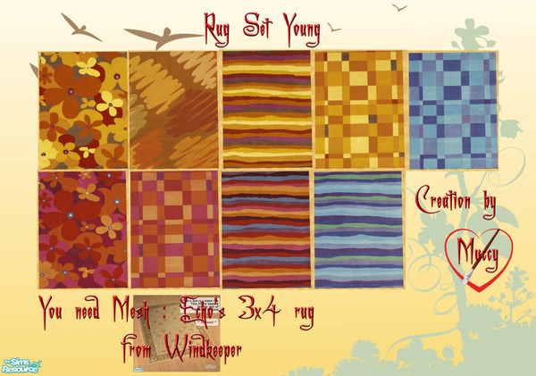 Sims 2 — Rug Set Young 1 by Muccy — This is the Rug Recolor Set. I thank Windkeeper and Echo for the wonderful mesh. I