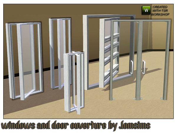 Sims 3 — windows door ouverture by jomsims — in this set is a double window. A small window opening half. An average of