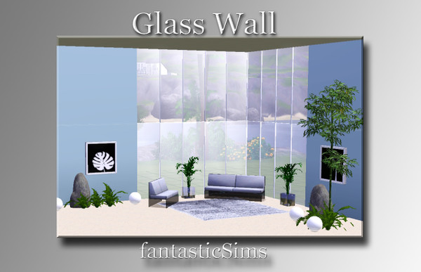 Sims 3 — Glass Walls 01 by fantasticSims — Glass Walls 01 Fencing can be used as walls/windows for house building.