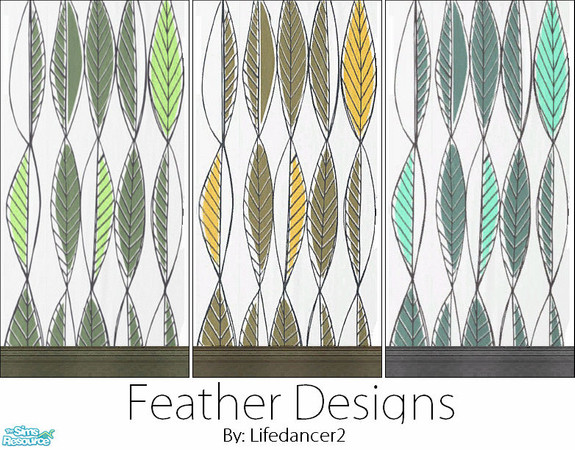 Sims 2 — Feather Set by lifedancer2 — Enjoy the walls!