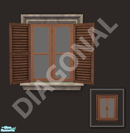 Sims 2 — Rejal Part 2 - Window 01 small diagonal by Murano — Diagonal version of Window 01 small.