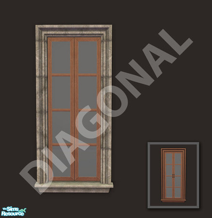 Sims 2 — Rejal Part 2 - Window 01 narrow (no shutters) diagonal by Murano — Diagonal version of Window 01 narrow (no