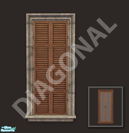 Sims 2 — Rejal Part 2 - Window 01 narrow (closed) diagonal by Murano — Diagonal version of Window 01 (closed).